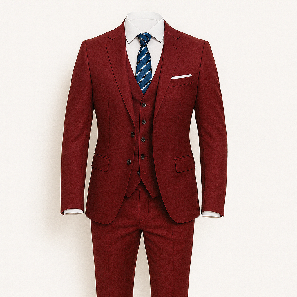 Costume trois pièces pour hommes - Blazer, gilet et pantalon de coupe ajustée pour les occasions formelles d'automne