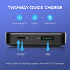 Banque d'alimentation à charge rapide sans fil - 10 000 mAh à double sortie