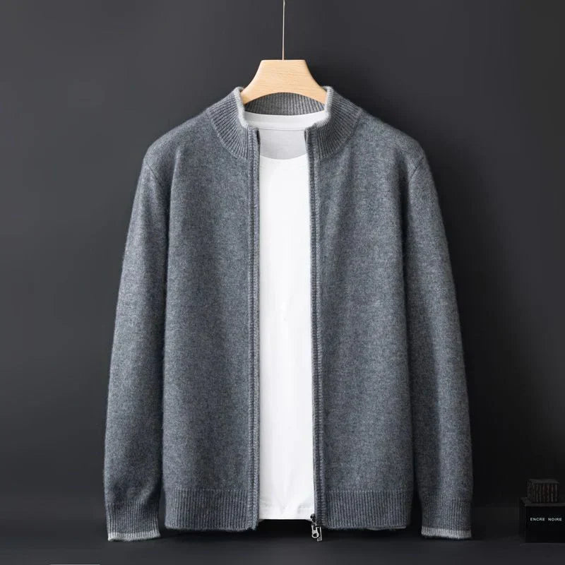 Men's Cashmere Zipper Jacket Warm and Stylish - Perfect for Autumn