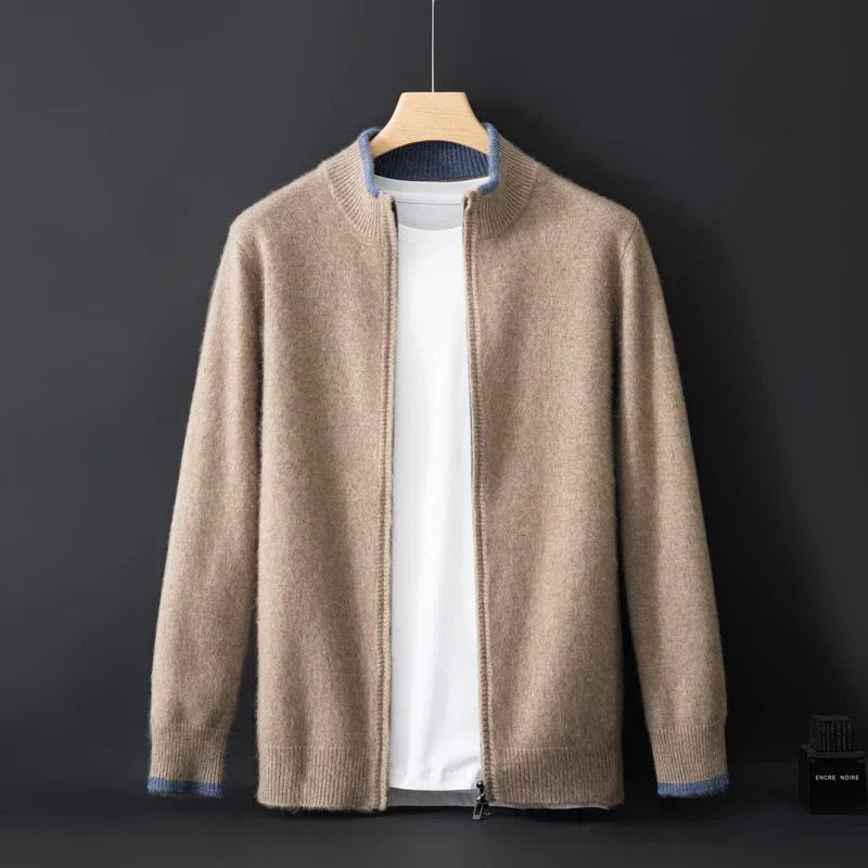 Men's Cashmere Zipper Jacket Warm and Stylish - Perfect for Autumn