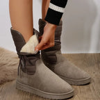 Bottes de neige pour femmes, semelle épaisse et doublure en polaire, tendance et confortable