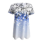 T-shirt col V manches courtes impression graphique