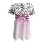 T-shirt col V manches courtes impression graphique