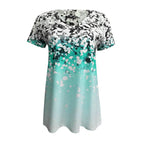 T-shirt col V manches courtes impression graphique