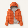 Orange Women's Hooded Down Jacket