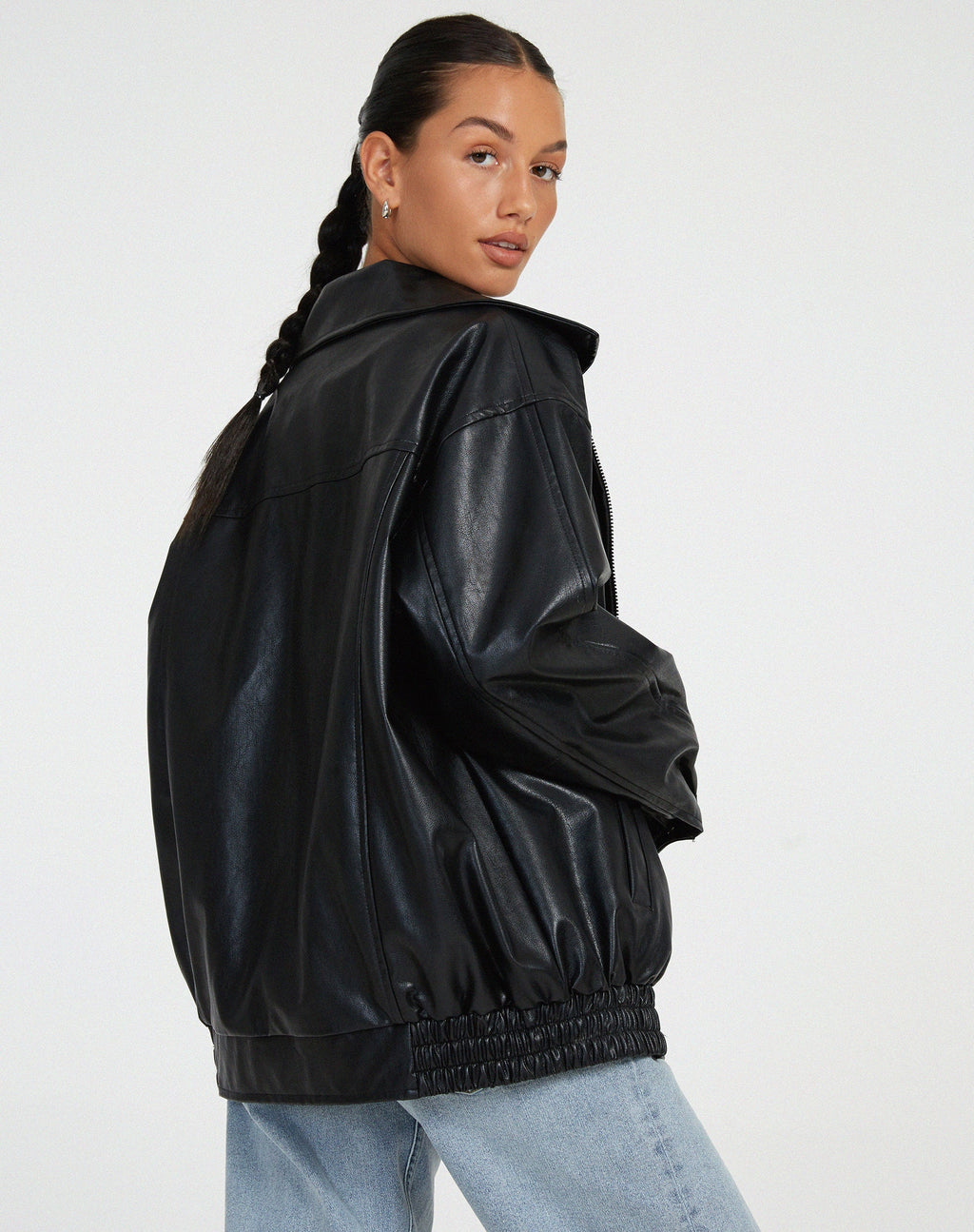 Veste en cuir oversize pour femme – Style décontracté Sophia