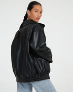 Veste en cuir oversize pour femme – Style décontracté Sophia