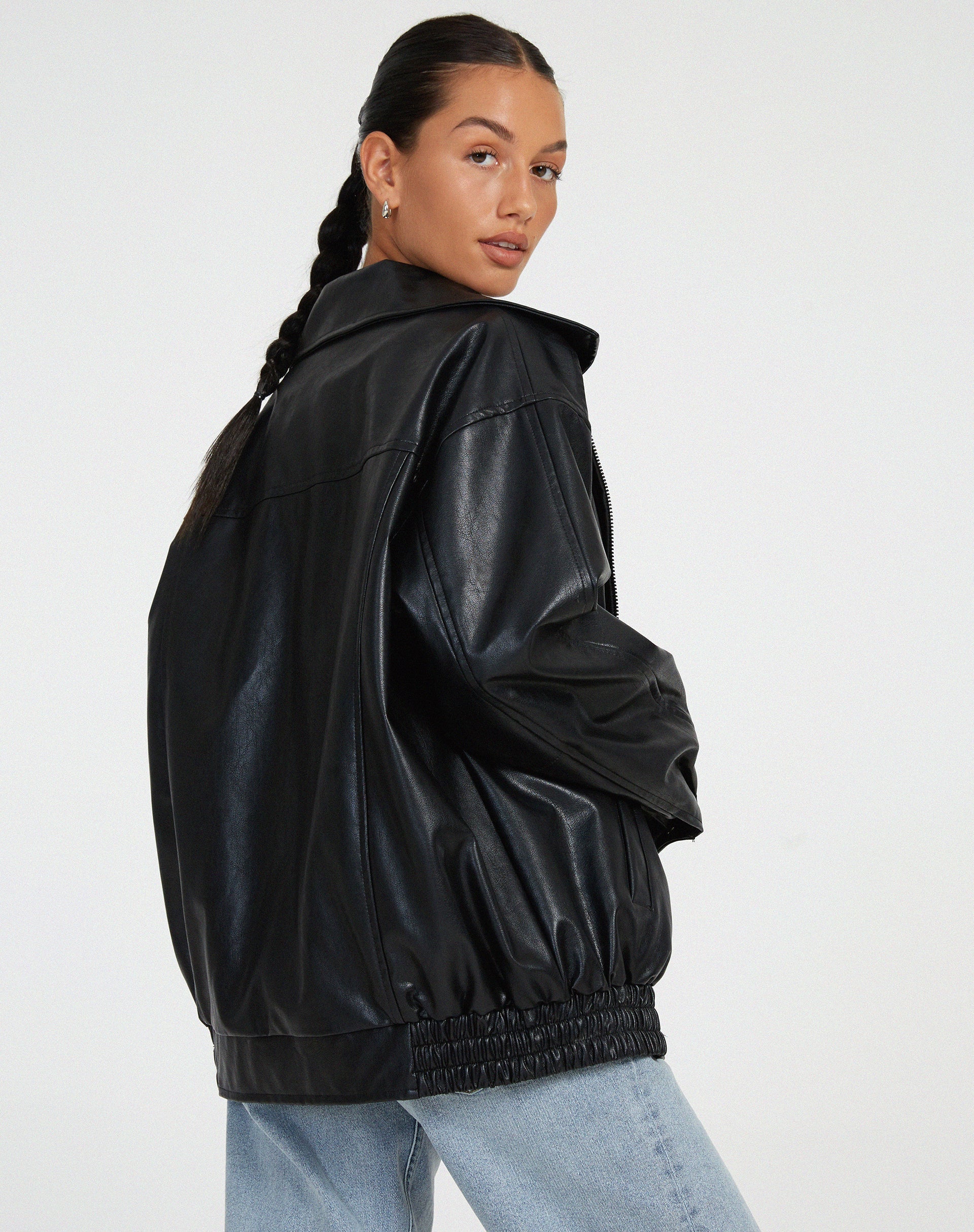 Veste en cuir oversize pour femme – Style décontracté Sophia