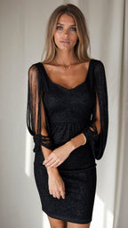 Women's Anika long sleeve ribbed knit mini dress