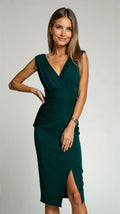 Elegant Women's Evening Midi Dress with Slit