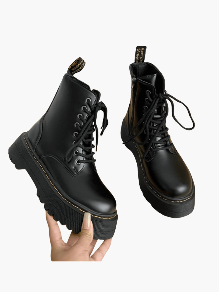 Chunky Sole Leather Boots | Urban Style and Ultimate Comfort