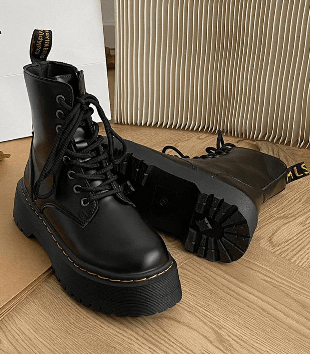 Chunky Sole Leather Boots | Urban Style and Ultimate Comfort