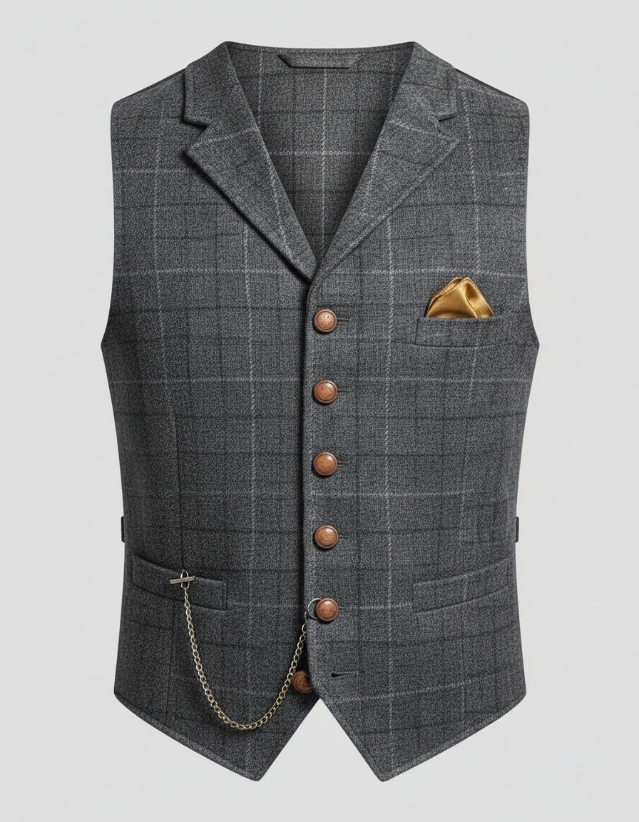 Gilet de costume homme élégant coupe classique pour tenue formelle et bureau