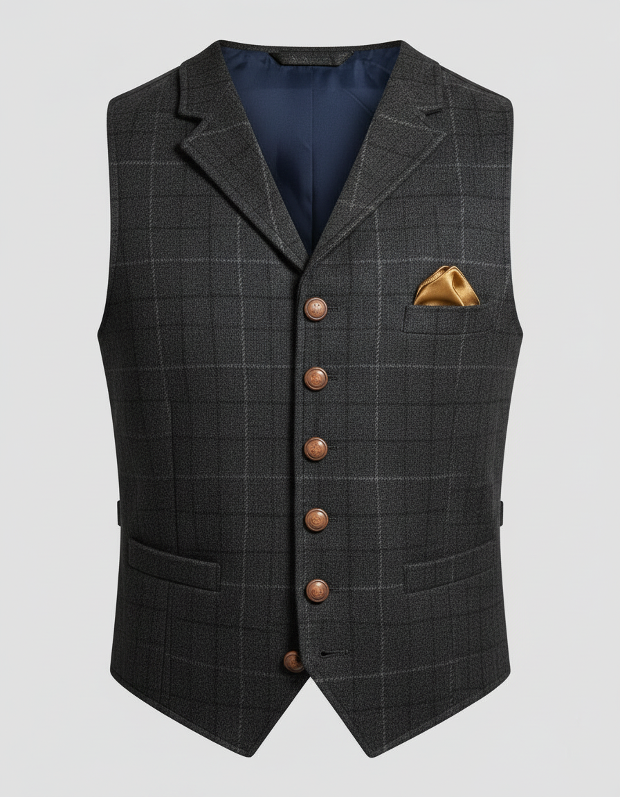 Gilet de costume homme élégant coupe classique pour tenue formelle et bureau