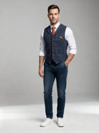 Gilet de costume homme élégant coupe classique pour tenue formelle et bureau