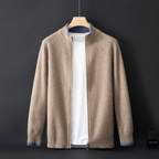 FrenchMerino - Gilet en laine pour homme avec fermeture éclair, spécial automne