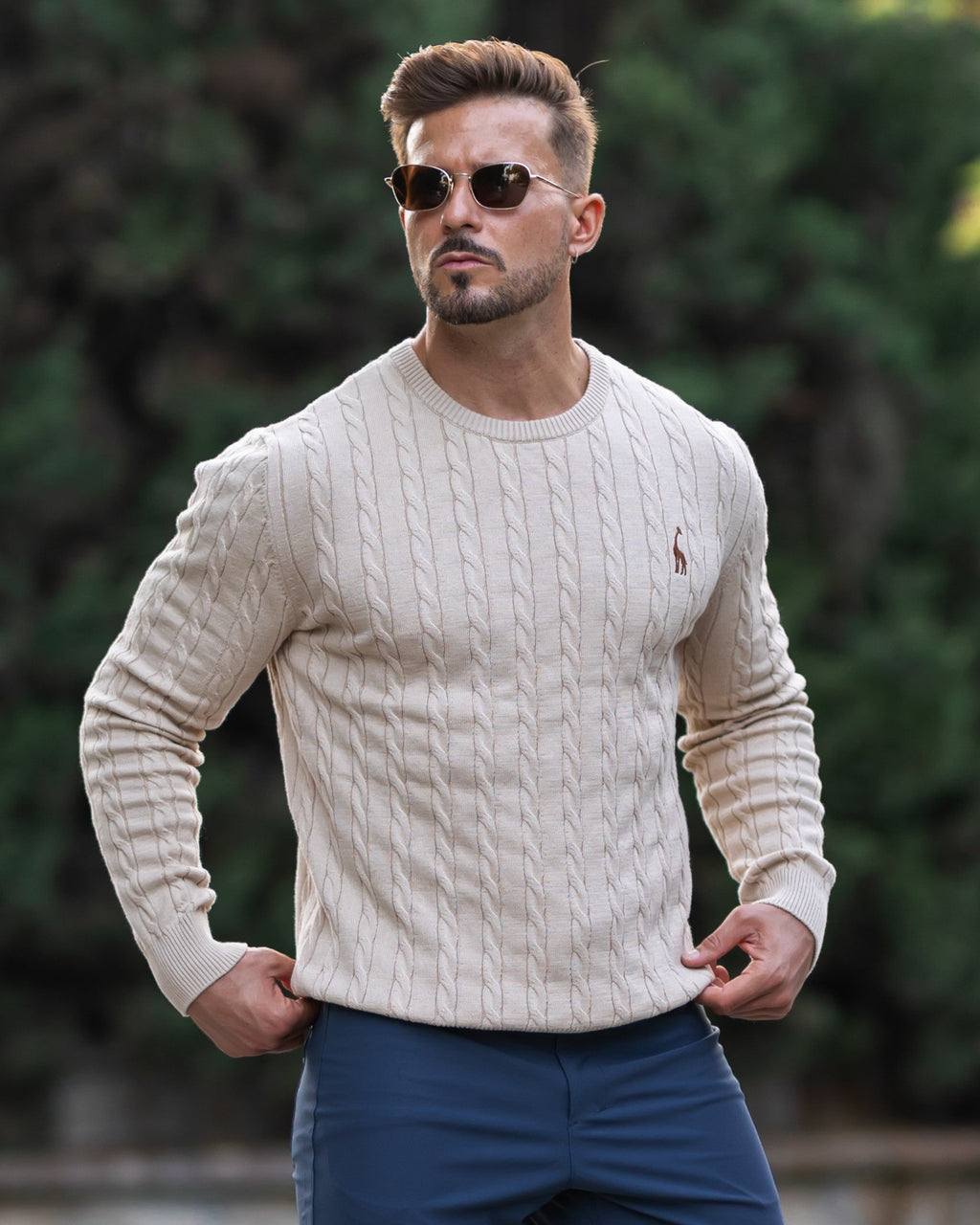 Men's Knitted Cotton Jumper - Autumn Edition