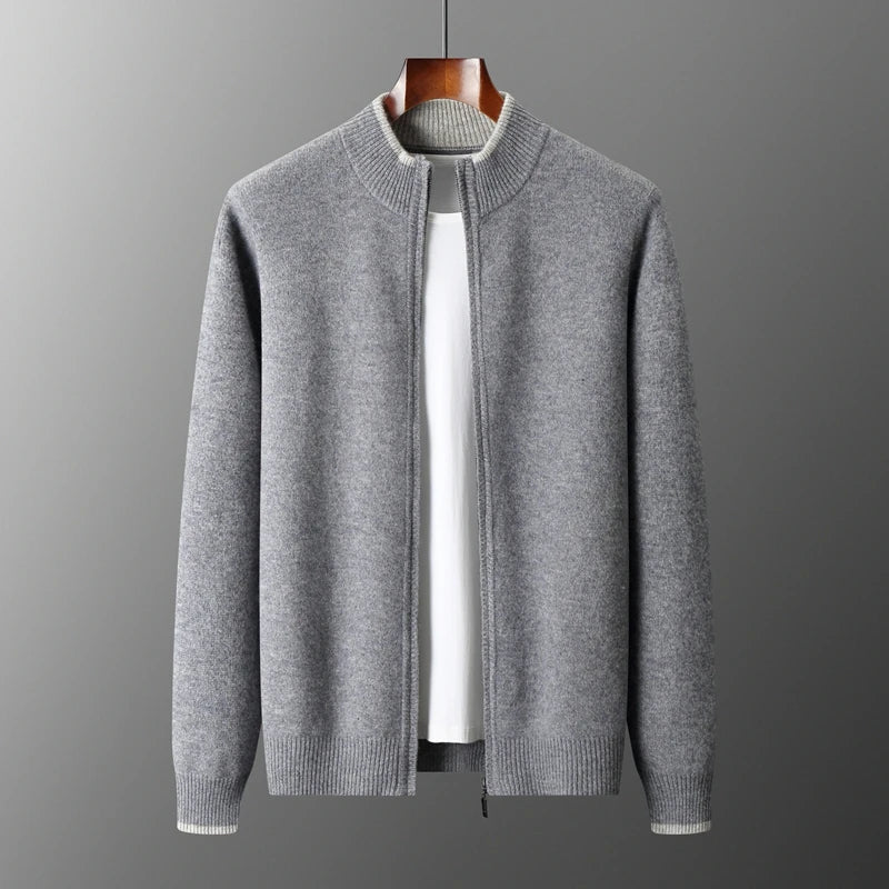 Men's Cashmere Zipper Jacket Warm and Stylish - Perfect for Autumn