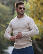 Men's Knitted Cotton Jumper - Autumn Edition
