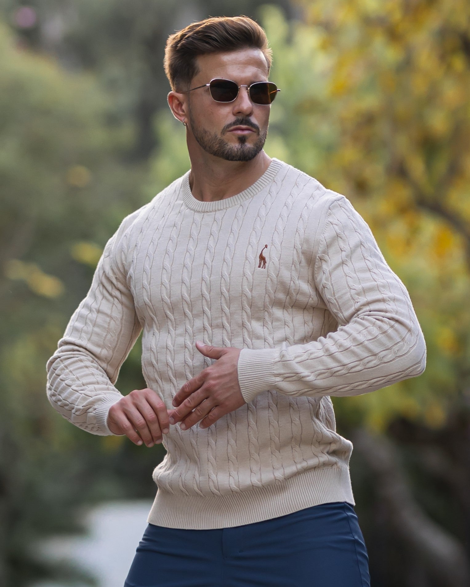 Men's Knitted Cotton Jumper - Autumn Edition