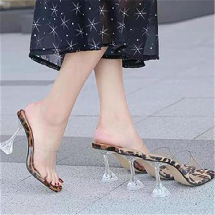 Sandale talon transparent tendance