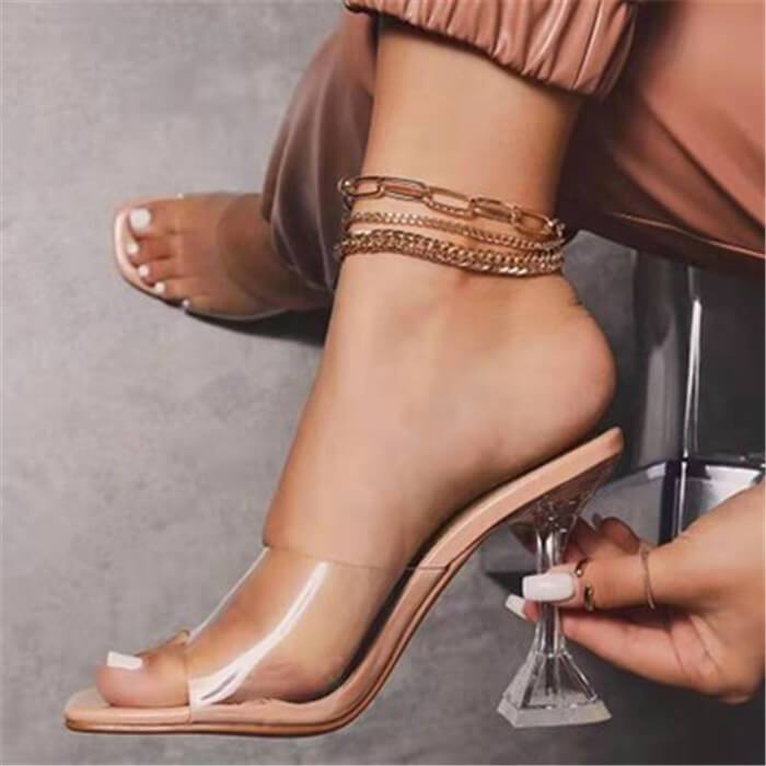 Sandale talon transparent tendance
