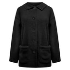 Manteau d'hiver chaud pour femmes avec patte de boutonnage et doublure douillette