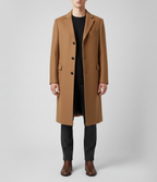 Men's elegant slim-fit wool coat