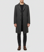 Men's elegant slim-fit wool coat