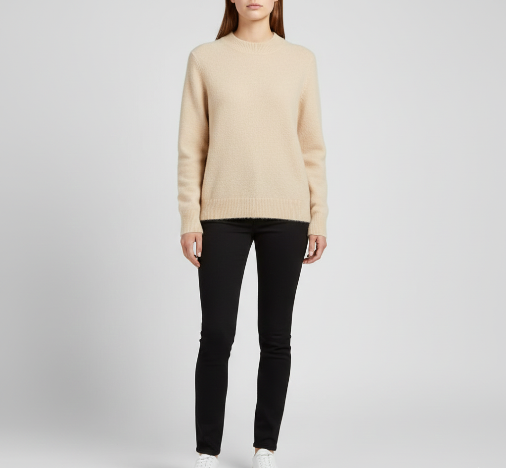 Pull femme en cachemire doux à col rond
