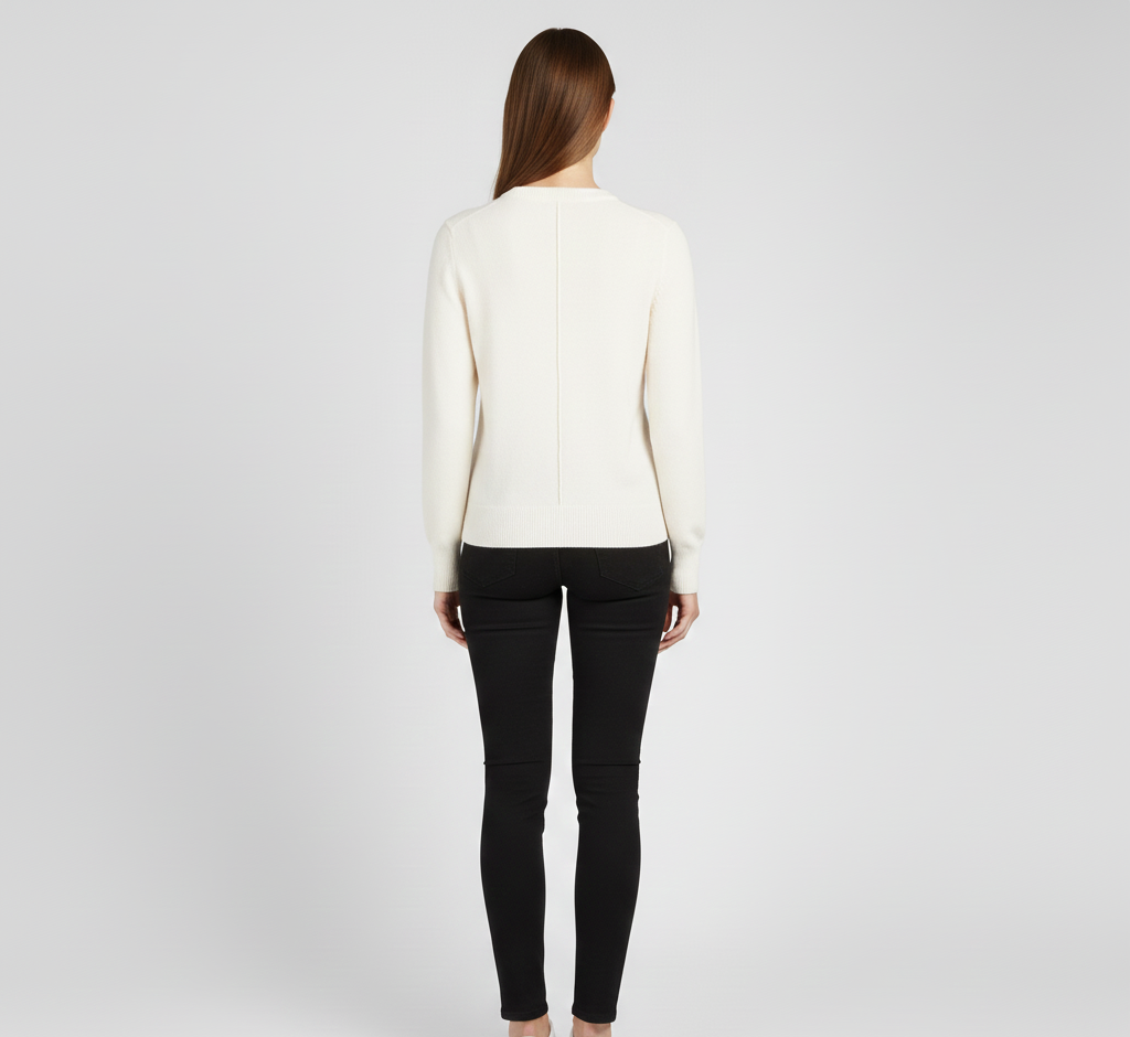 Pull femme en cachemire doux à col rond