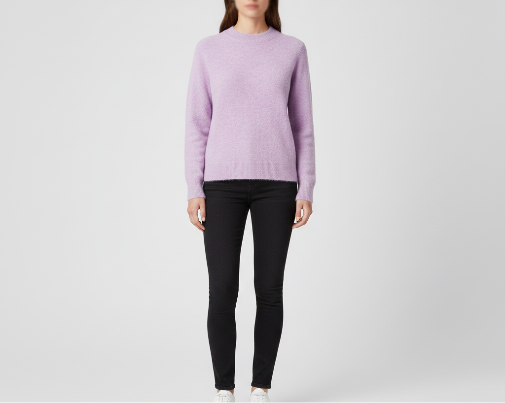 Pull femme en cachemire doux à col rond