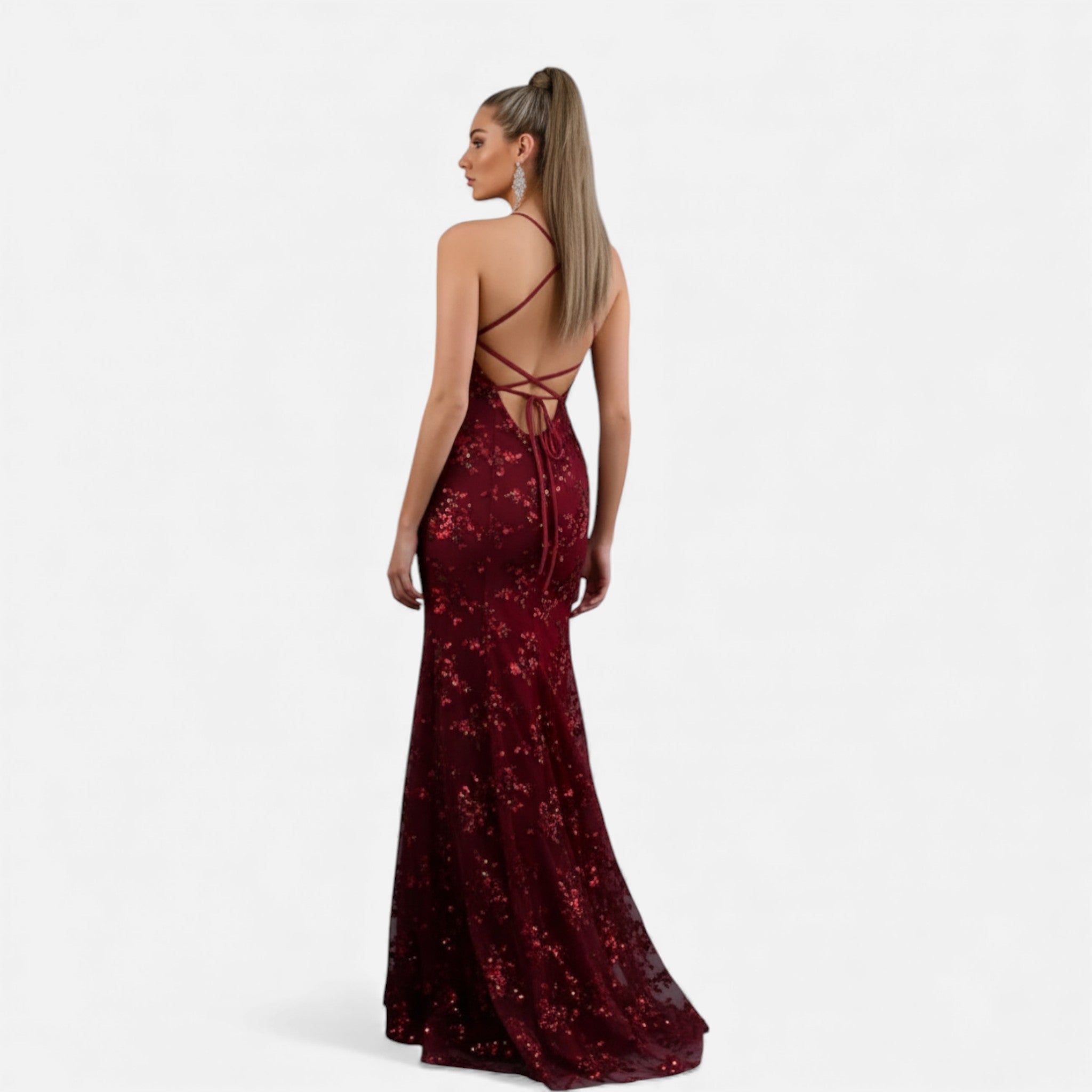 Robe longue élégante à sequins pour femme