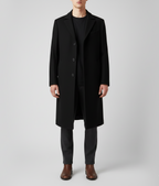 Men's elegant slim-fit wool coat