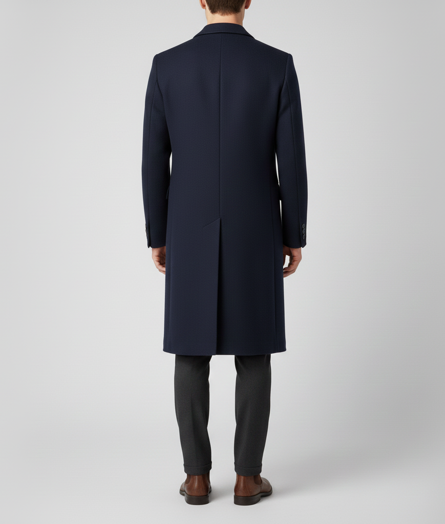 Men's elegant slim-fit wool coat