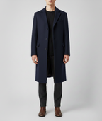 Men's elegant slim-fit wool coat