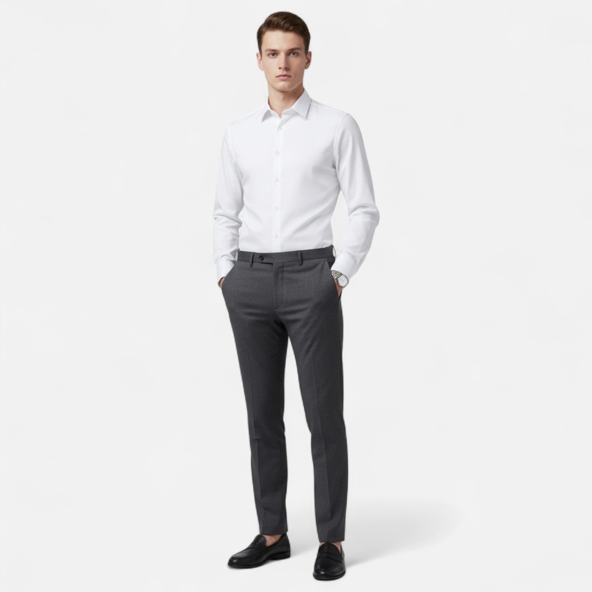 Men's Slim Fit Stretch Long Sleeve Shirt
