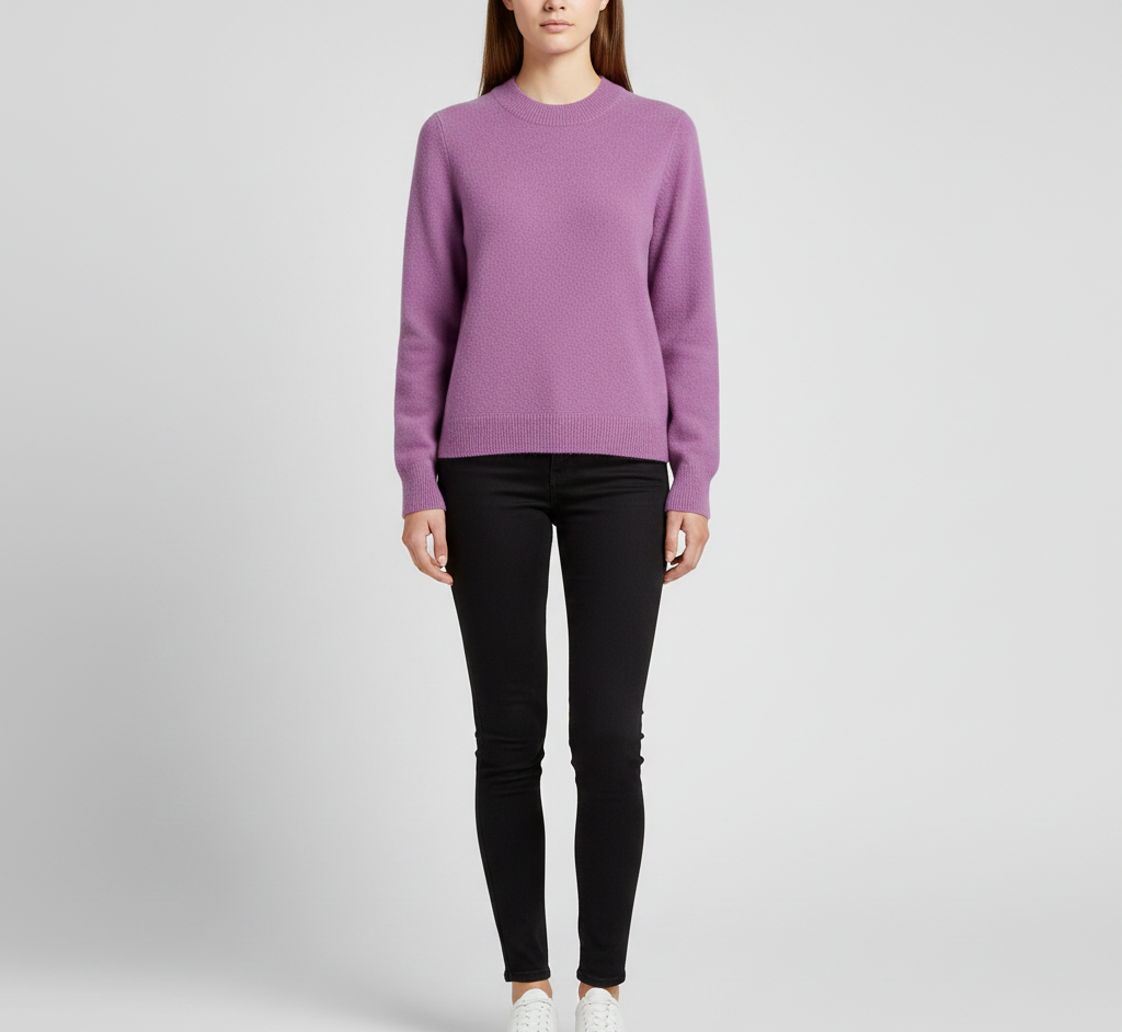 Pull femme en cachemire doux à col rond