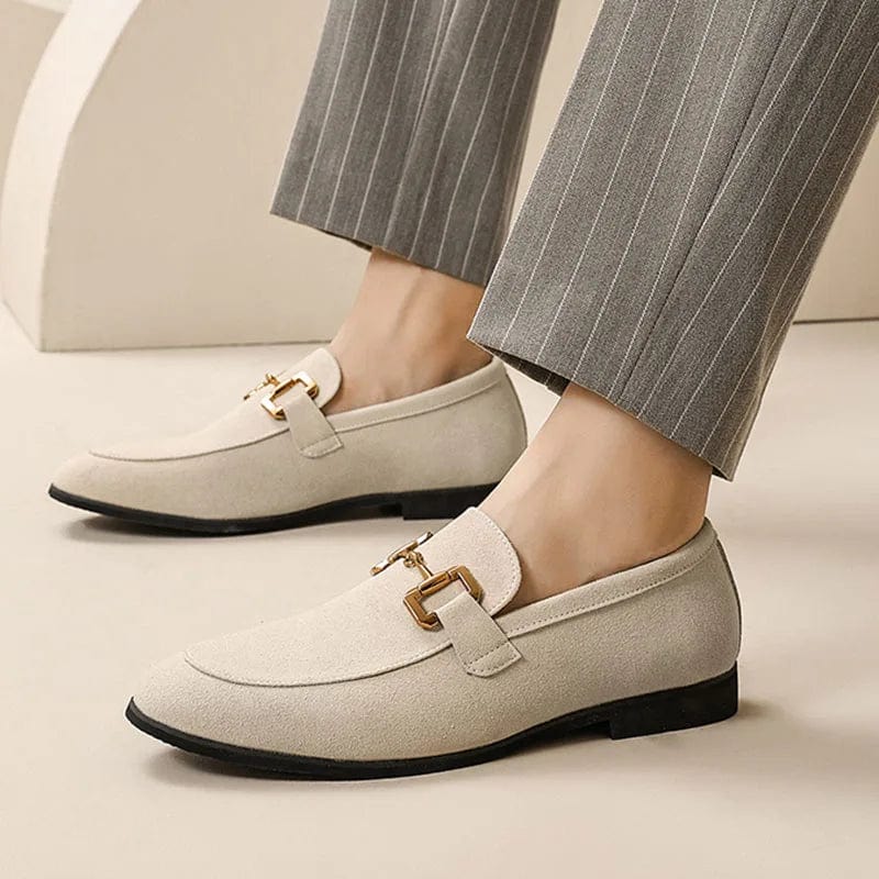 Nero - Mocassins en daim avec boucle en métal pour l'automne