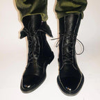 Bottines en cuir à lacets pour femmes