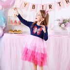 Girl's Princess Dress with Butterfly Sequins