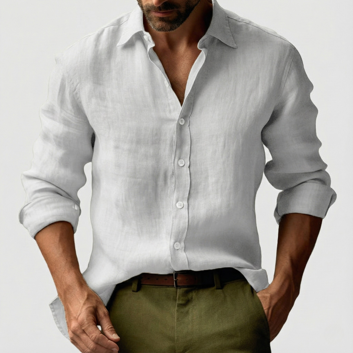 Chemise boutonnée vintage pour homme