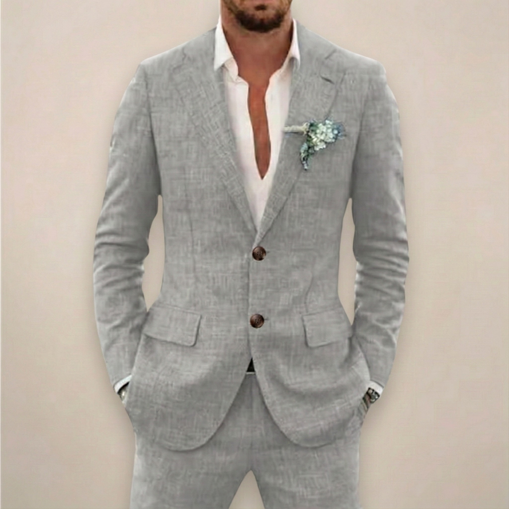 Men's two-piece single-breasted suit