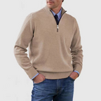 Pull semi-fermé avec fermeture éclair pour hommes