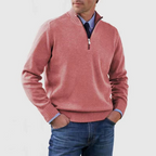 Pull semi-fermé avec fermeture éclair pour hommes