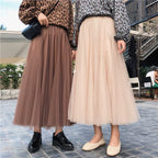 Jupe longue en tulle automnale