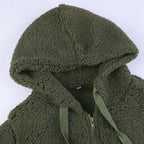 Manteau en peluche avec capuche pour dames - Édition Automne