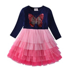 Girl's Princess Dress with Butterfly Sequins