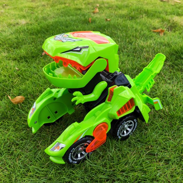 LED transforming dinosaur trolley