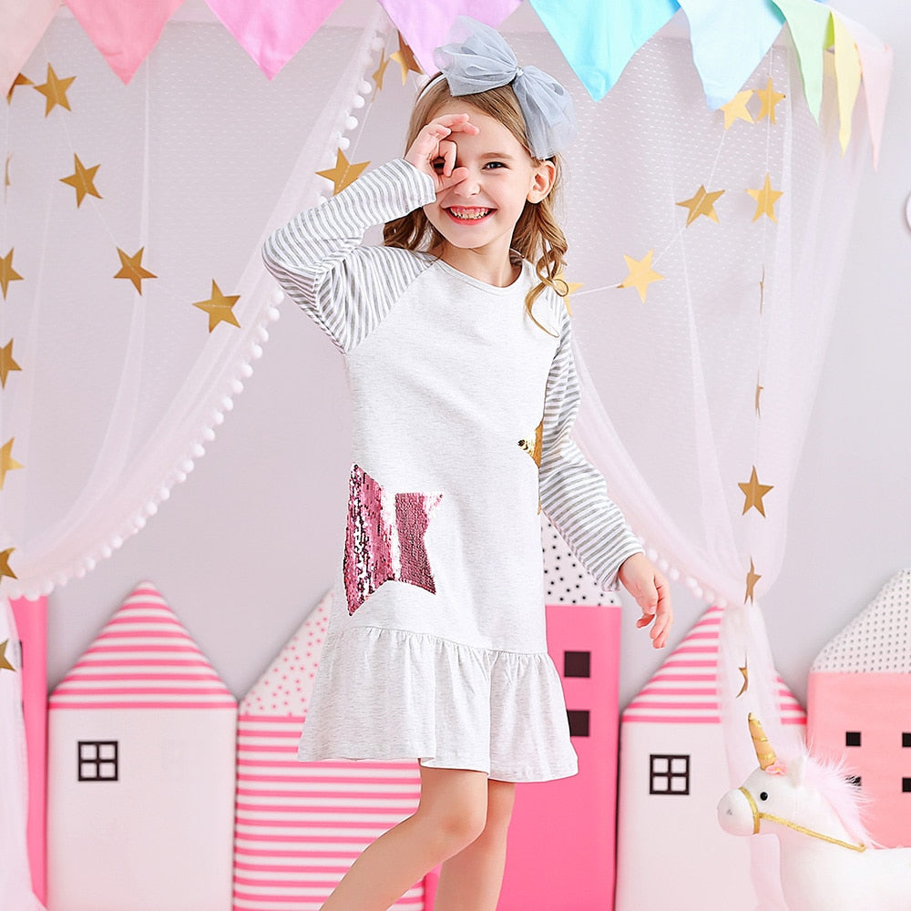 Robe Princesse Fille Etoiles
